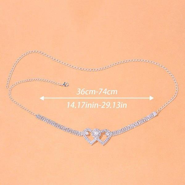 Double Heart Crystal Thigh Chain