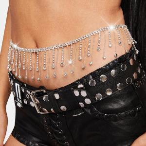 Glitter Flower Tassel Shoulder Shawl Chain