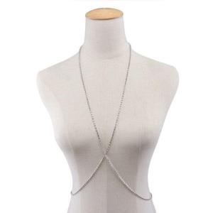 Silver Leaf Tassel Elastic Band Thigh Chain