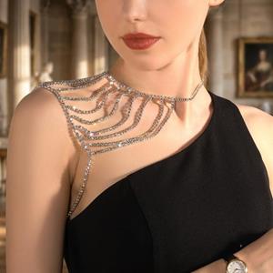 White Pearl Gold Chest Bra Chain