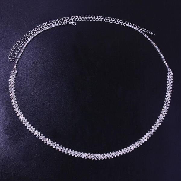 Glitter Bikini Rhombus Braid Waist Belly Body Chain