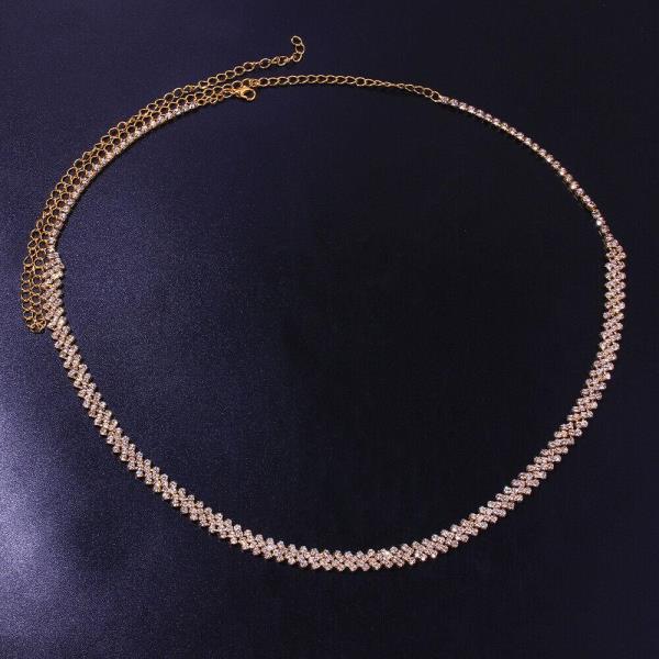 Glitter Bikini Rhombus Braid Waist Belly Body Chain