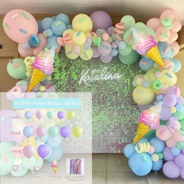 Donut Ice Cream Birthday Party Latex Balloons