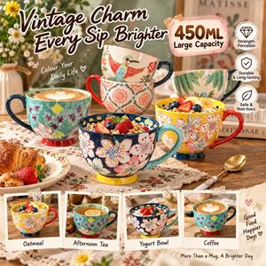 Modern Strength Porcelain Flower Ceramic Cup