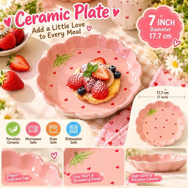Heat Resistance Pink Heart Baking Plate