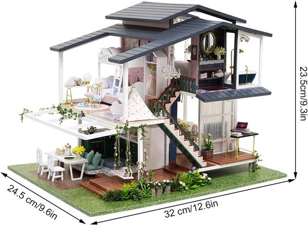 Cute Room Monet Garden 3D DIY Music Miniature Dollhouse