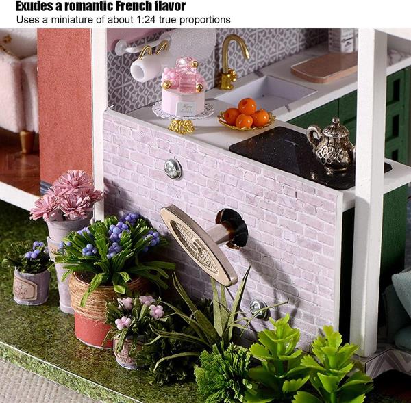 Cute Room Monet Garden 3D DIY Music Miniature Dollhouse