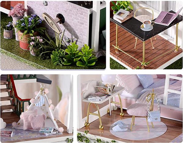 Cute Room Monet Garden 3D DIY Music Miniature Dollhouse