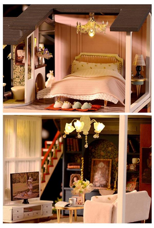Cute Room Monet Garden 3D DIY Music Miniature Dollhouse