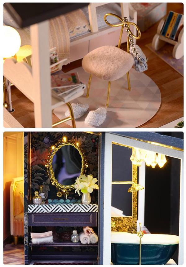 Cute Room Monet Garden 3D DIY Music Miniature Dollhouse