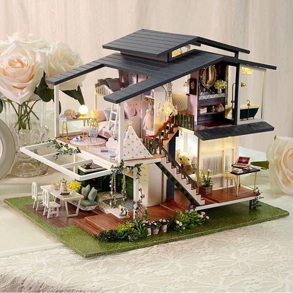 Cute Room Monet Garden 3D DIY Music Miniature Dollhouse