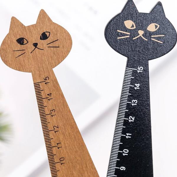Cute Wooden Cat Ruler