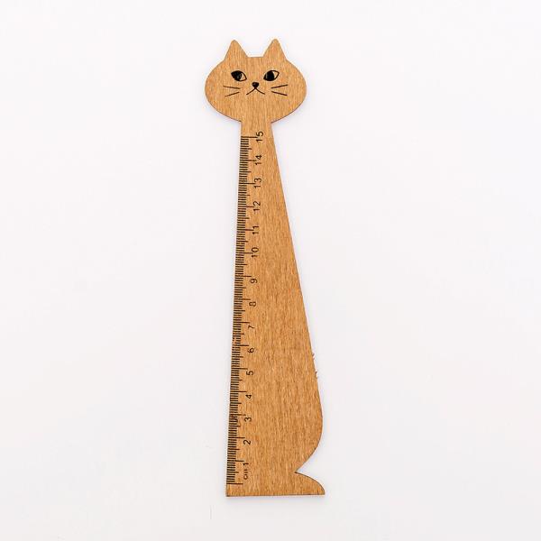 Cute Wooden Cat Ruler