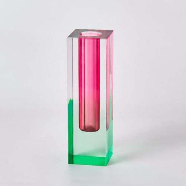 Nordic Modern Acrylic Glass Pillar Flower Vase