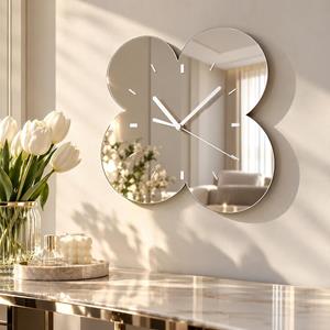 Nordic Luxury Acrylic Modern Scale Mirror Silent Wall Clock