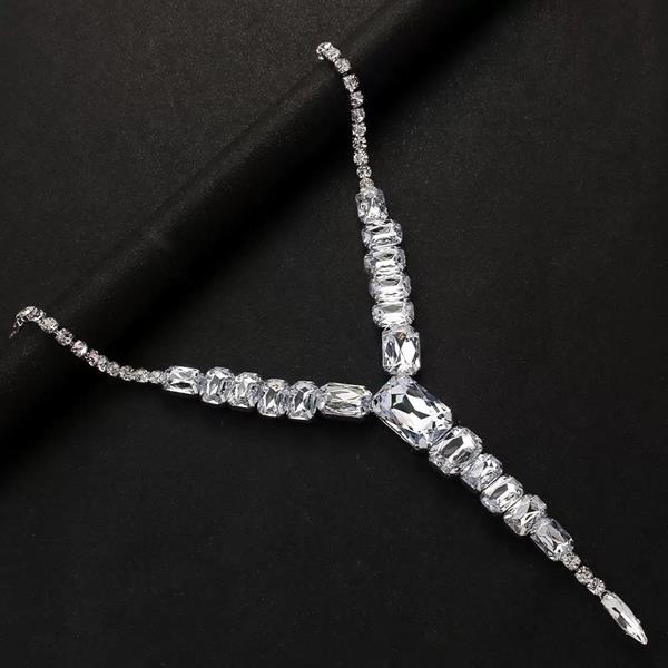 Silver Square Hollow Waterdrop Necklace