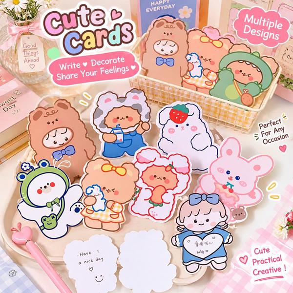 4 Pcs Animal Wrap Wish Birthday Greeting Cards