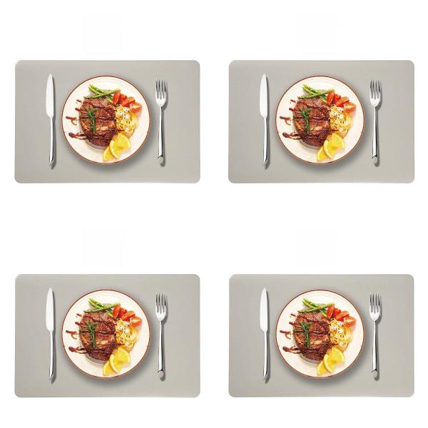 4 Faux Leather Rectangle Table Dining Placemats
