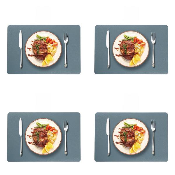 4 Faux Leather Rectangle Table Dining Placemats