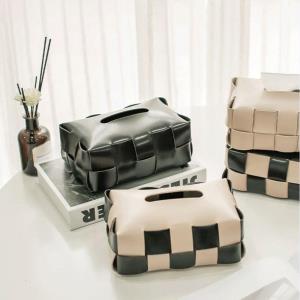 Elegant Chessboard Pattern Tissue Napkin Box Cover
