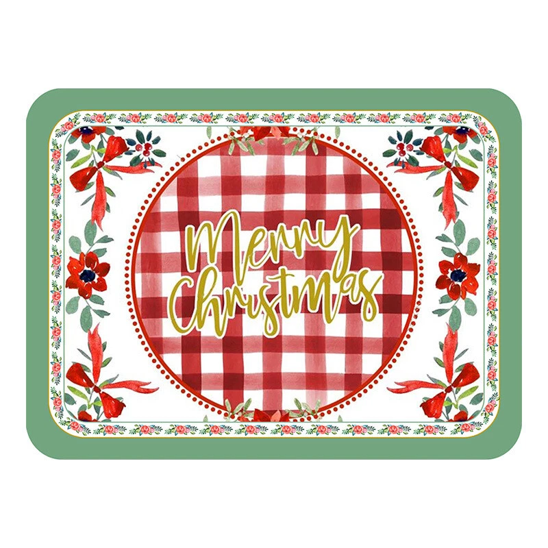 4 x Christmas Leather Rectangle Table Dining Placemat