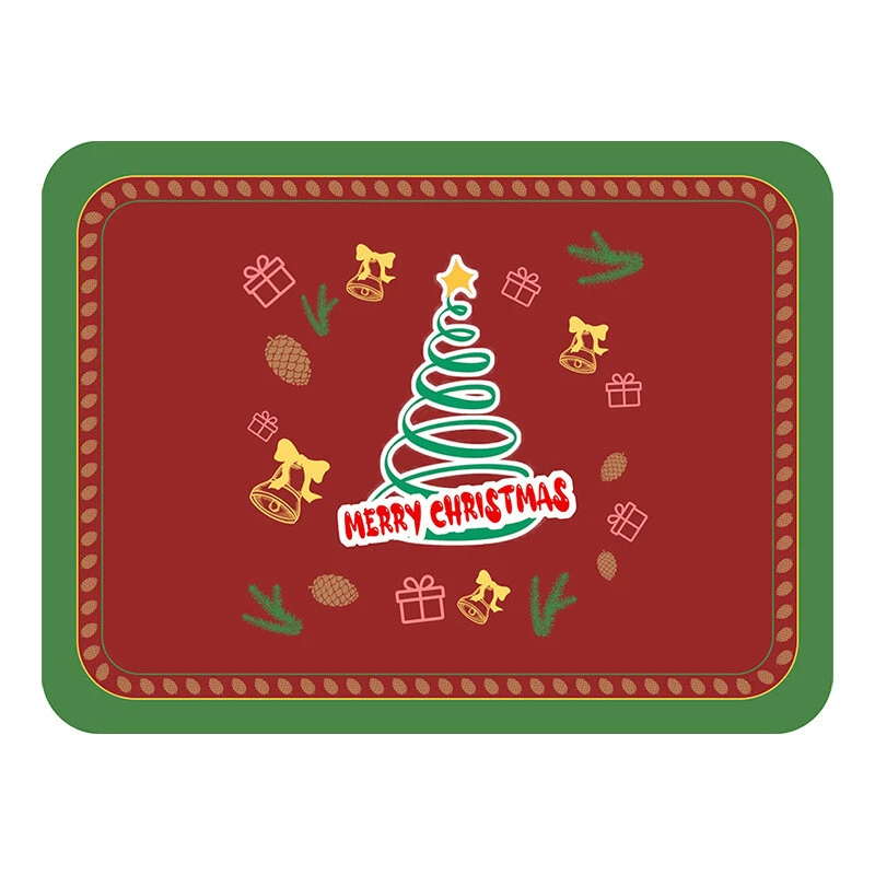 4 x Christmas Leather Rectangle Table Dining Placemat