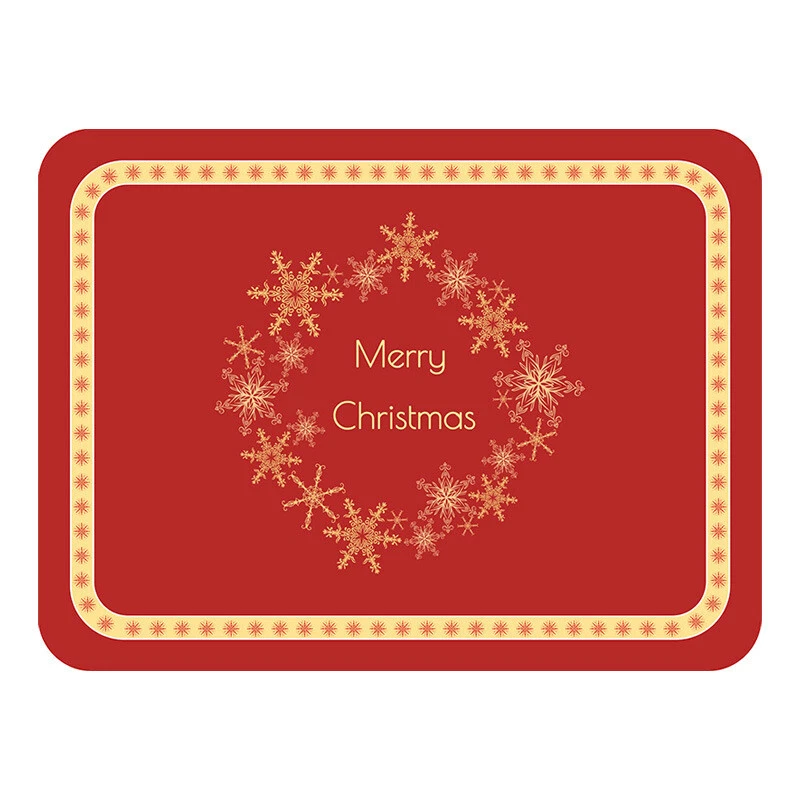 4 x Christmas Leather Rectangle Table Dining Placemat