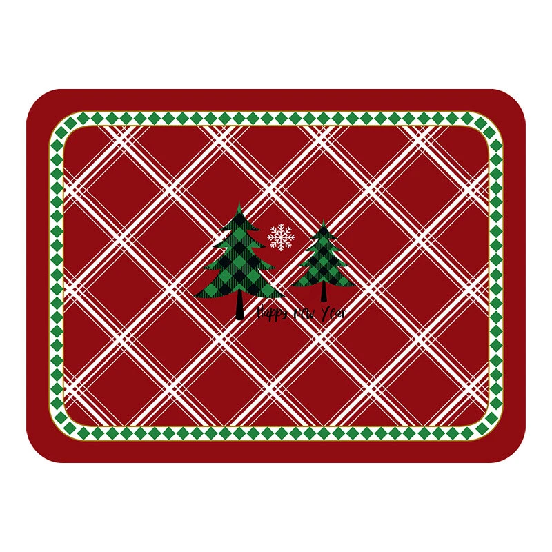 4 x Christmas Leather Rectangle Table Dining Placemat