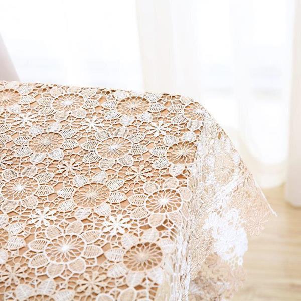 130 x 180 CM Hollow Daisy Flower Lace Rectangle Tablecloth