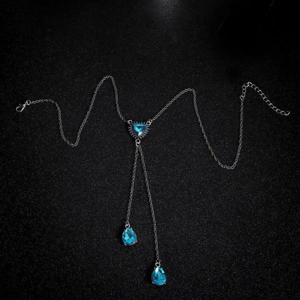 Bohemia Bikini Sea Blue Heart Crystal Necklace