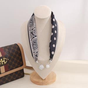 Silk Small Magnetic Buckle Clavicle Scarf 