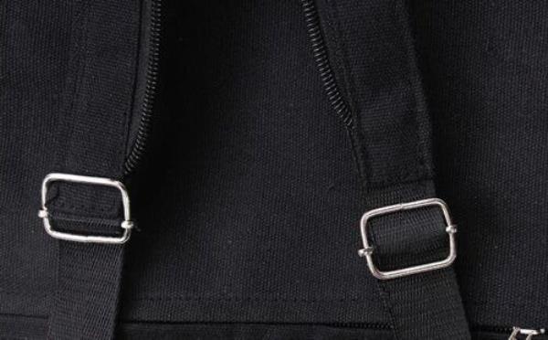 Black Drawstring Travel Sport Canvas Backpack
