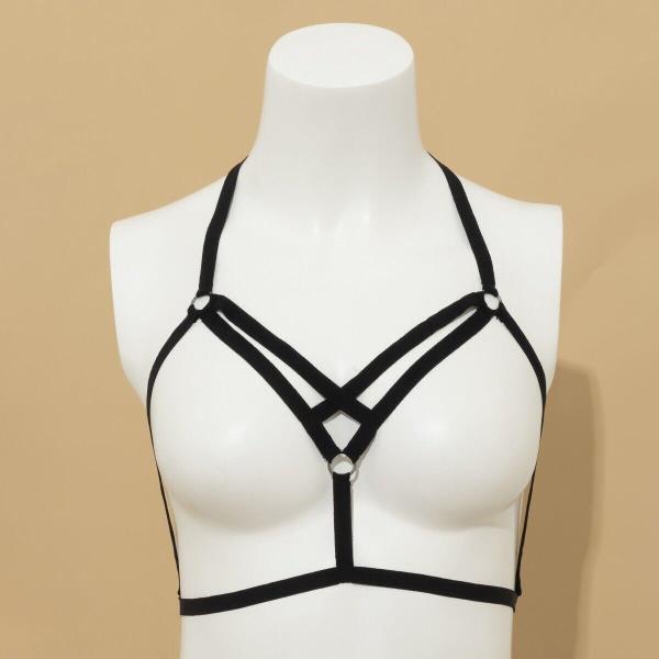 Black Elastic Chest Band Bra Belt