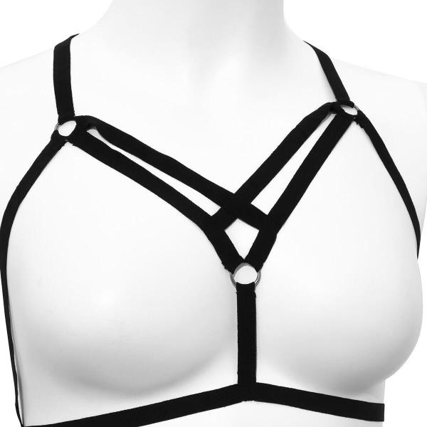 Black Elastic Chest Band Bra Belt