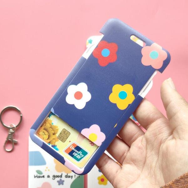 Cartoon Flower Neck Strap ID Card Badge Tag Holder