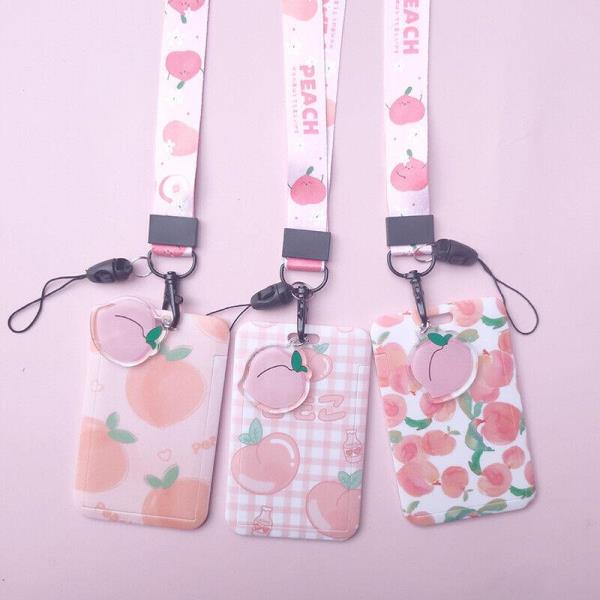 Cartoon Flower Neck Strap ID Card Badge Tag Holder
