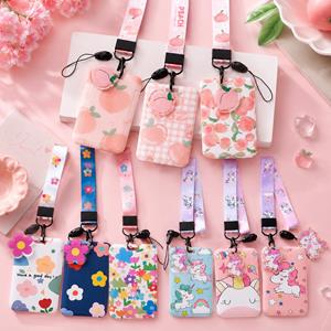Cartoon Flower Neck Strap ID Card Badge Tag Holder
