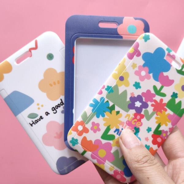 Cartoon Flower Neck Strap ID Card Badge Tag Holder