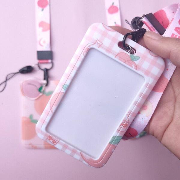 Cartoon Flower Neck Strap ID Card Badge Tag Holder