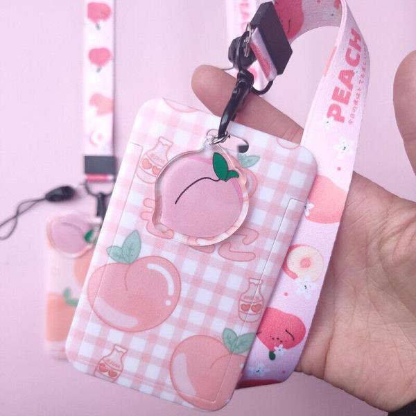Cartoon Flower Neck Strap ID Card Badge Tag Holder