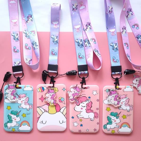 Cartoon Flower Neck Strap ID Card Badge Tag Holder