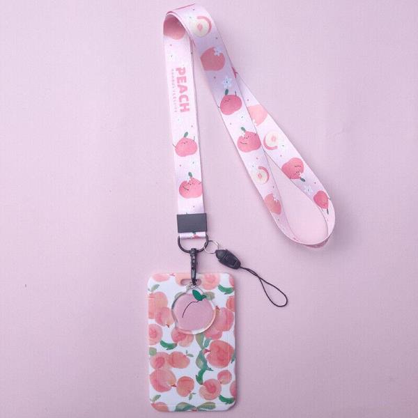 Cartoon Flower Neck Strap ID Card Badge Tag Holder