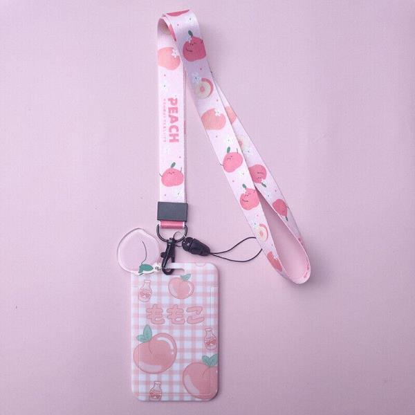 Cartoon Flower Neck Strap ID Card Badge Tag Holder