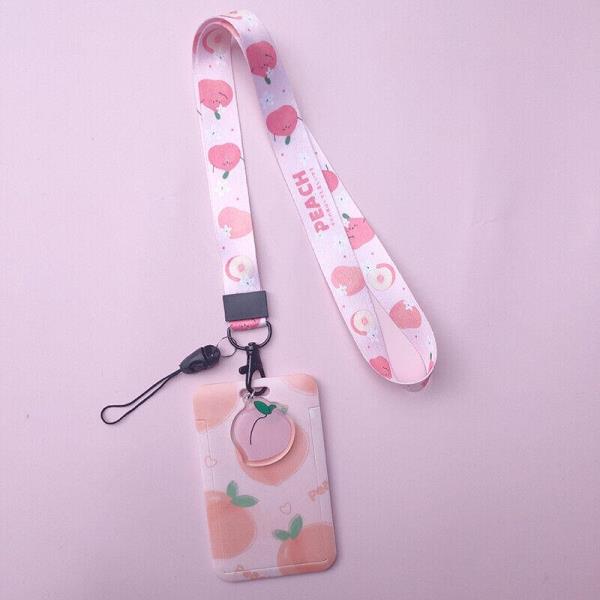 Cartoon Flower Neck Strap ID Card Badge Tag Holder