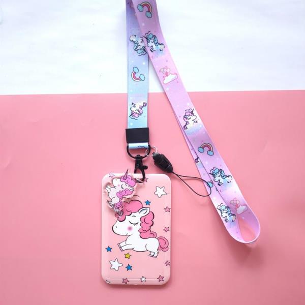 Cartoon Flower Neck Strap ID Card Badge Tag Holder