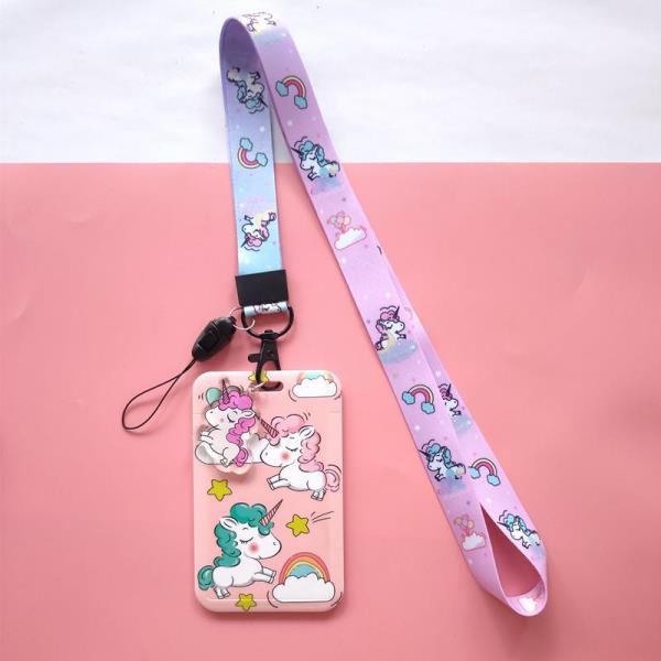 Cartoon Flower Neck Strap ID Card Badge Tag Holder