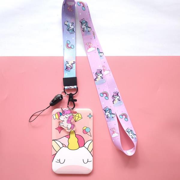 Cartoon Flower Neck Strap ID Card Badge Tag Holder