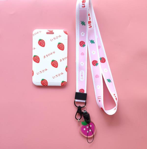 Cartoon Flower Neck Strap ID Card Badge Tag Holder