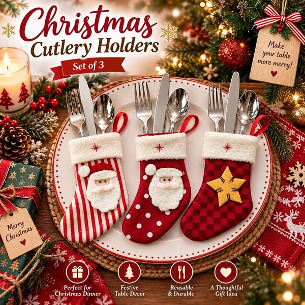3 Pcs Christmas Santa Sock Tree Ornament Decorations