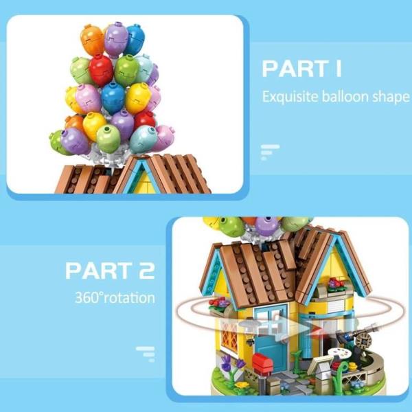 DIY Travel World Balloon 3D Rotating Music Miniature Dollhouse